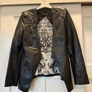 Edgy Black Leather Women's Jacket